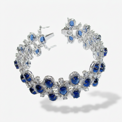 Real Gift of Nature 55.5 carat Authentic African Kyanite .928 Sterling Silver handcrafted Bracelet