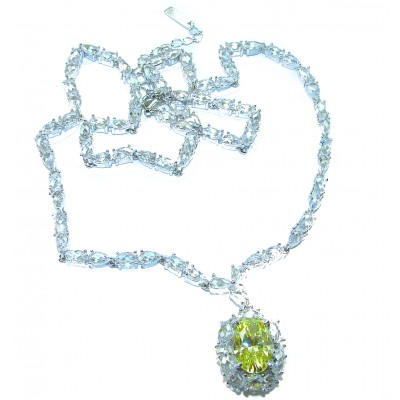 Luxurious Golden - 6.5 carat yellow Montana Sapphire .925 Sterling Silver handcrafted Statement Necklace