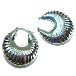 Highly Polished Fancy Modern design .925 Sterling Silver Italy made Earrings