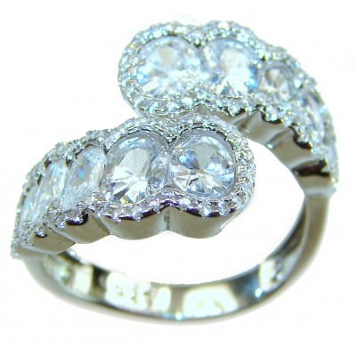 Precious 5.5 carat White Topaz .925 Sterling Silver ring size 7 1/4