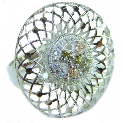 Casablanca - authentic 2.2 carat Tourmaline .925 Sterling Silver brilliantly handcrafted ring s. 7