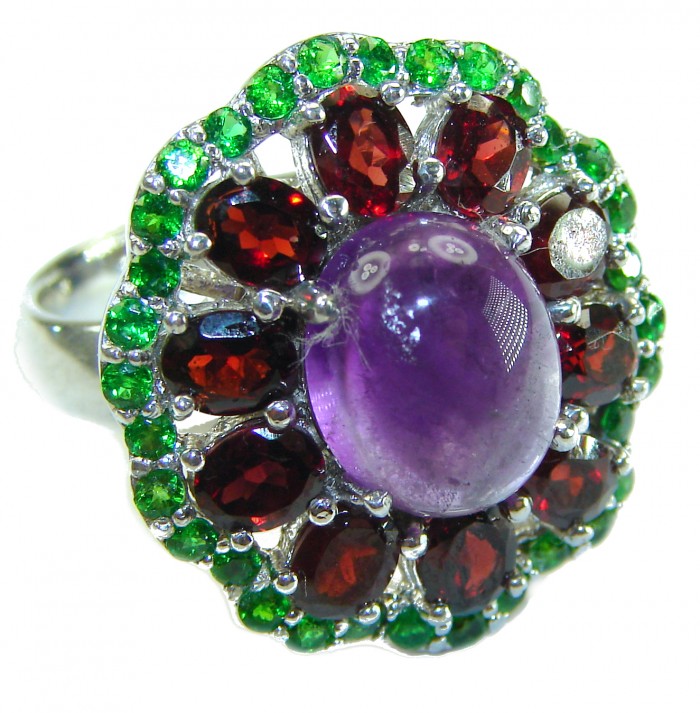 Lavender Beauty authentic 8.2 carat Amethyst .925 Sterling Silver Handcrafted Ring size 8 1/4