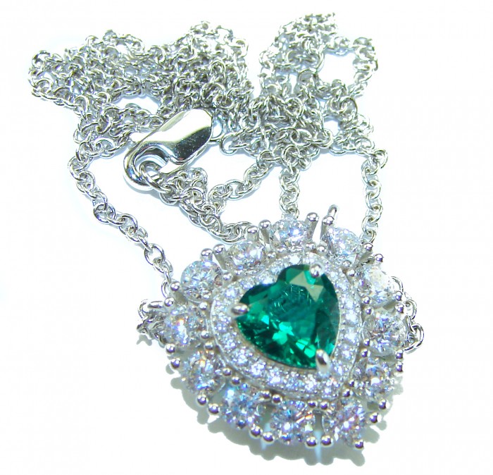 My Heart Natural 3.5 carat Chrome Diopside .925 Silver handcrafted Necklace