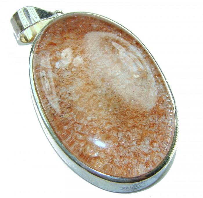 MASSIVE Incredible authentic 60.5 grams Phantom Quartz .925 Sterling Silver handmade pendant