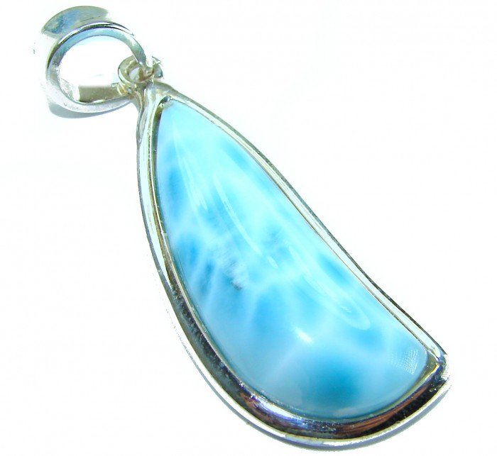 The best quality Natural Larimar from Dominican Republic .925 Sterling Silver handcrafted pendant
