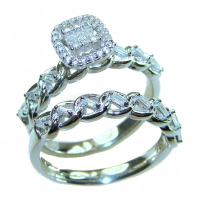 Aphrodite - 5.6 carat White Topaz .925 Sterling Silver handcrafted stack up ring size 8