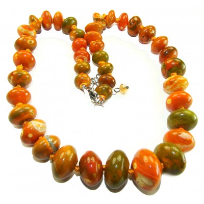 Top quality Rare Unusual Natural Mookiate .925 Sterling Silver Necklace