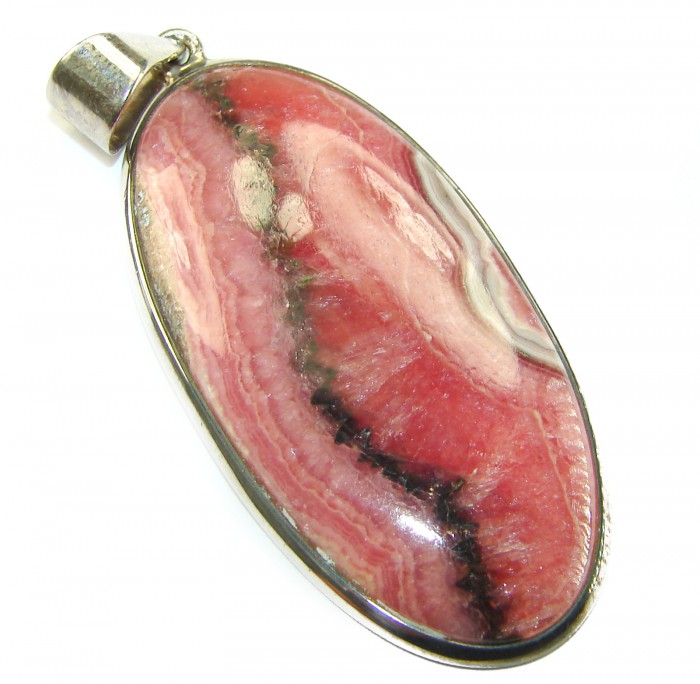 Genuine Argentinian Rhodochrosite .925 Sterling Silver handmade Pendant