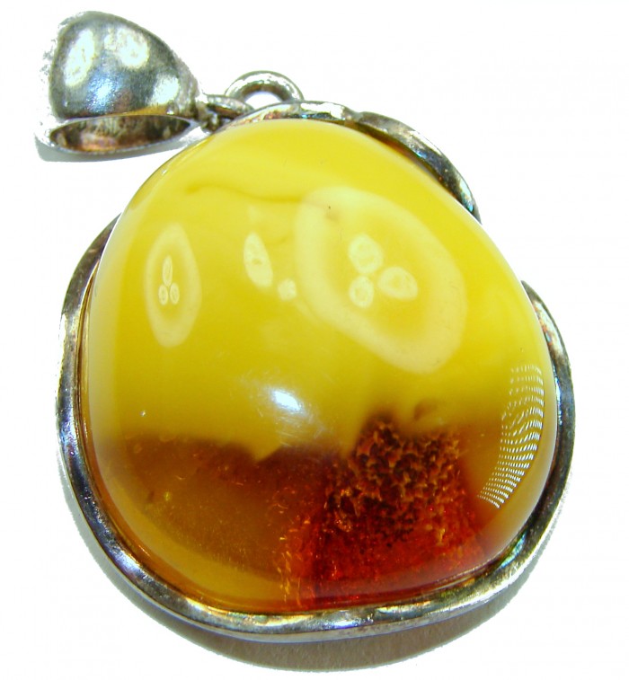 Sea Treasure Prehistoric Authentic Butterscotch Baltic Amber .925 Sterling Silver beautifully handcrafted Pendant