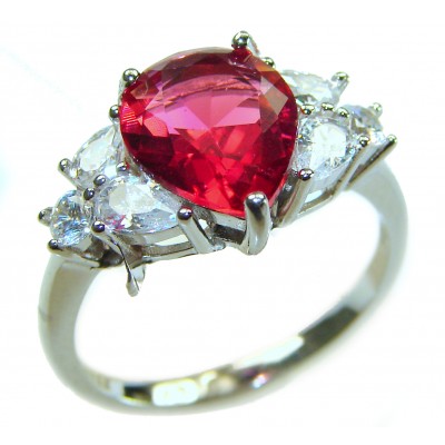 Giovanna - Magnificent Jewel 7.5 carat Ruby .925 Sterling Silver handcrafted incredible ring s. 8
