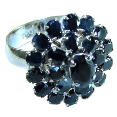 Born to Glam 12.2 carat natural Sapphire .925 Sterling Silver Perfectly handcrafted Ring s. 7 1/4