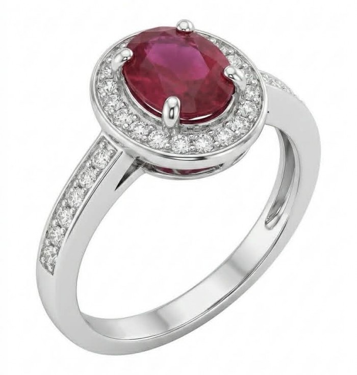 Giovanna - 4.5 carat Ruby .925 Sterling Silver handcrafted incredible ring s. 7