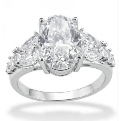Oval cut 8.2 carat light yellow Sapphire .925 Sterling Silver brilliantly handcrafted ring s. 7 3/4