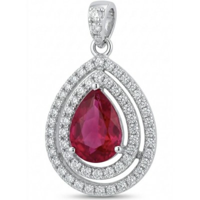 Heirloom Genuine 4.5 carat Ruby .925 Sterling Silver handmade Pendant