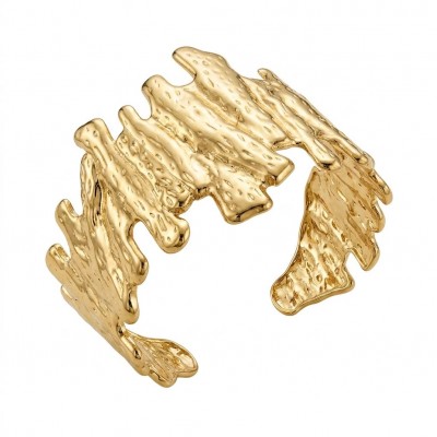 Modern Geometric Design Precious Natural Golden Waves Women bracelet