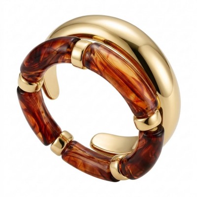FANCY - Raisin Bracelet Set Stackable 2 golden Bangles - Excellent quality