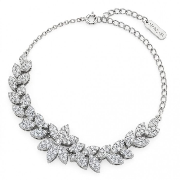 Gabriella 6.7 carat authentic White Topaz rhodium over .925 Sterling Silver handcrafted Statement Bracelet