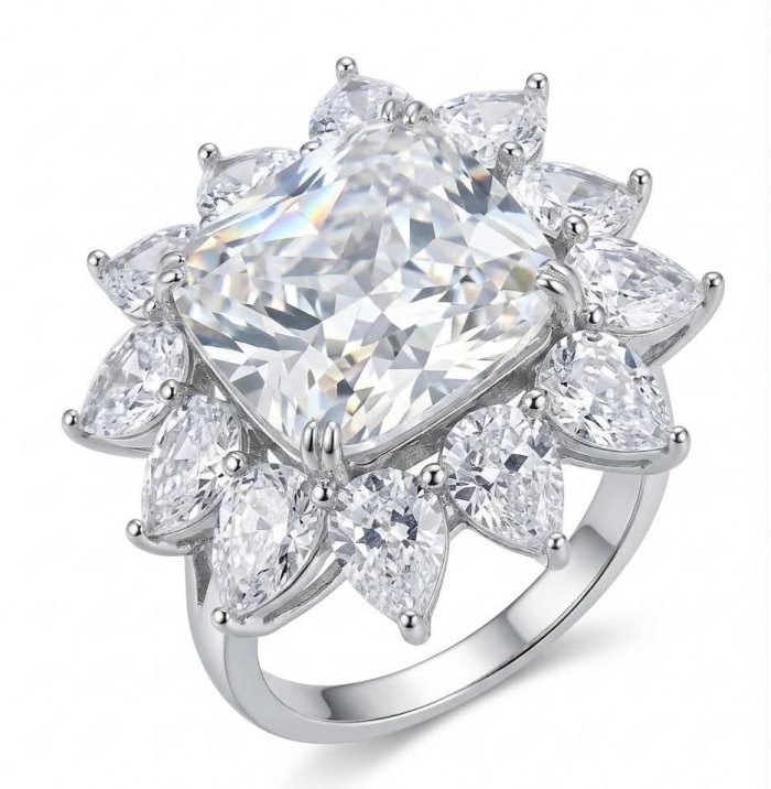 Fiorella Precious 25.5 carat Natural yellow Sapphire White Topaz .925 Sterling Silver Statement ring size 6 - video