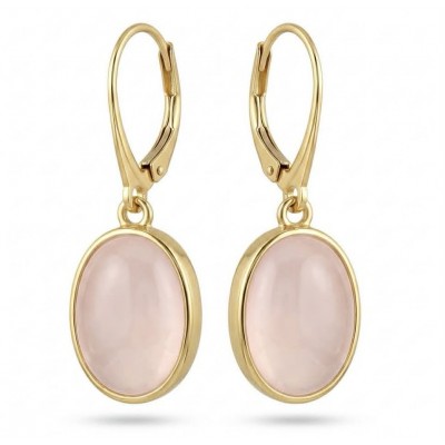 Authentic 10.2 carat Rose Quartz 18K Gold over .925 Silver handcrafted Statement earrings