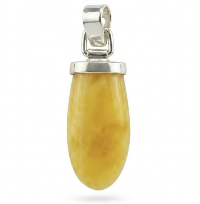 Sea Treasure Prehistoric Authentic Butterscotch Baltic Amber .925 Sterling Silver beautifully handcrafted Pendant