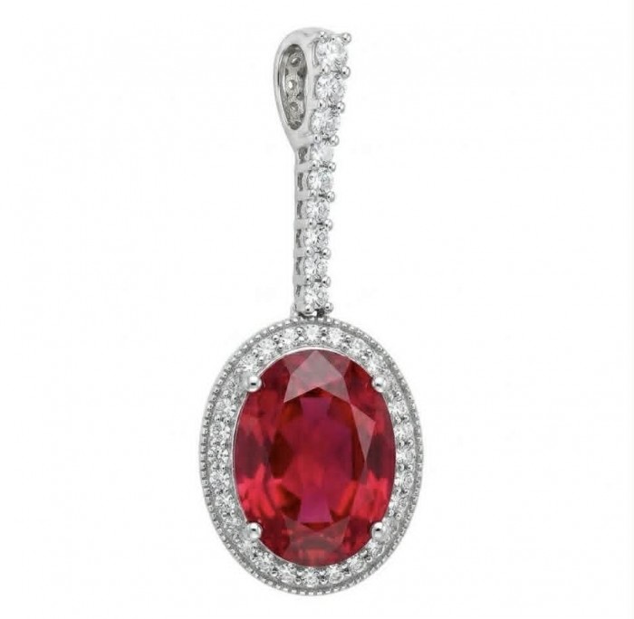 Giovanna Natural 20.8 carat Red Topaz .925 Sterling Silver handcrafted Statement pendant