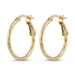Allure Golden tone handcrafted Stylish midium size Hoop earrings