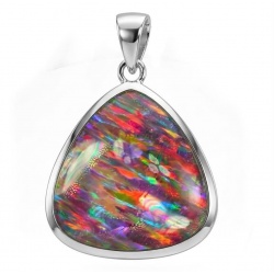 Kaleidopscop 19.5 carat Australian Doublet Opal .925 Sterling Silver handcrafted pendant