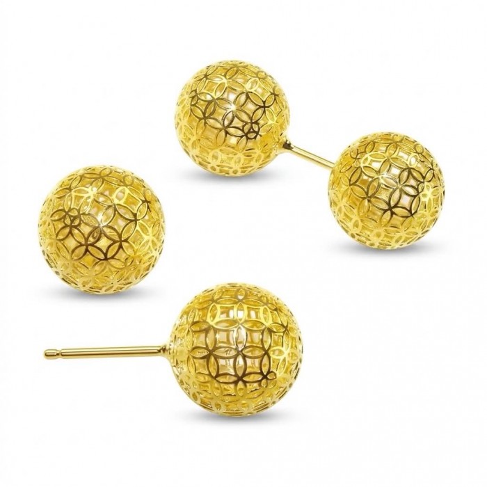 Black Label Collection - Dubai Style - Natural 22K Gold over .925 Sterling Silver handmade earrings