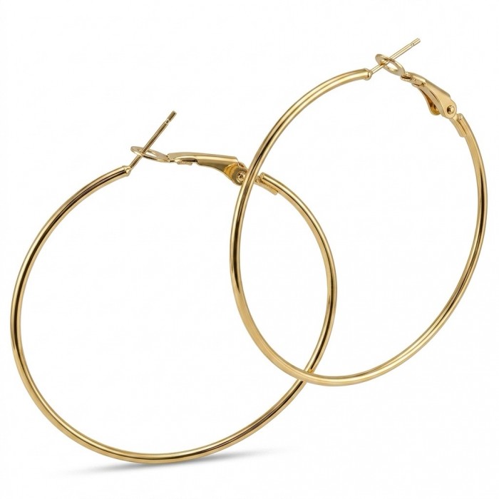 Allure Golden tone handcrafted Stylish Hoop earrings