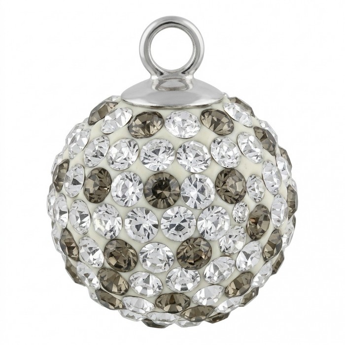 Harmony Sphere with bell inside pave Topaz .925 Sterling Silver handmade pendant