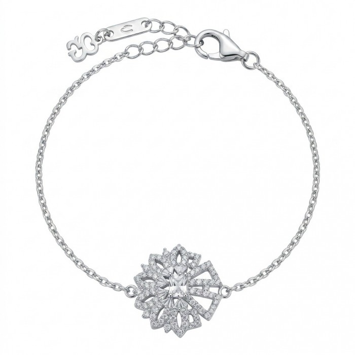 Isabella authentic 10.2 carat White Topaz .925 Sterling Silver handcrafted Statement Bracelet