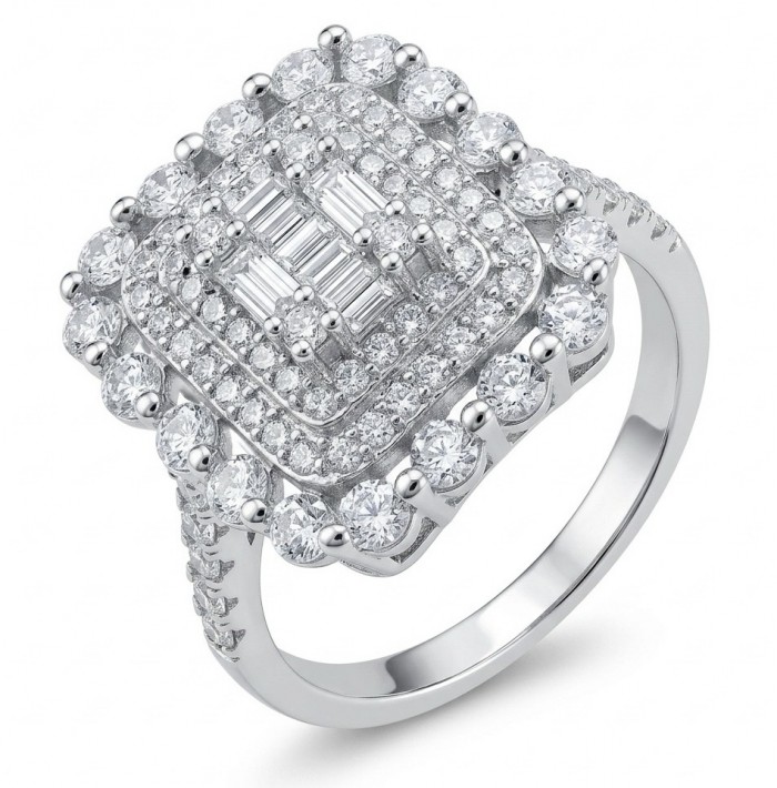 Fancy Design authentic 7.9 carat White Topaz .925 Sterling Silver handcrafted ring size 8 1/4