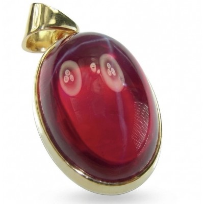 Francesca - authentic 29.5 carat Star Ruby 22K Gold over .925 Sterling Silver handcrafted Pendant