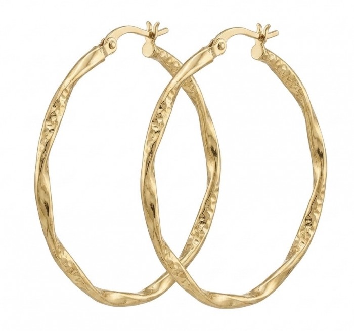 Allure Golden tone handcrafted Stylish Hoop earrings