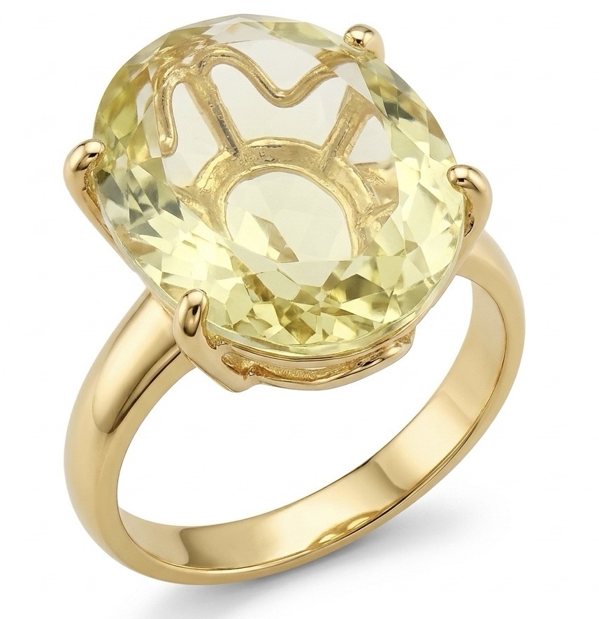 Lemon Quartz Ring Sterling Silver 14.8ct | SilverRush