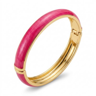 Red Enamel Vintage style Luxurious Golden Hinge Bangle Bracelet