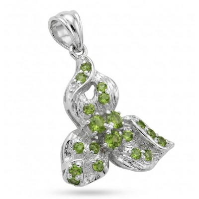 AMAZONIA Authentic 8.5 CARAT Chrome Diopside .925 Sterling Silver Pendant