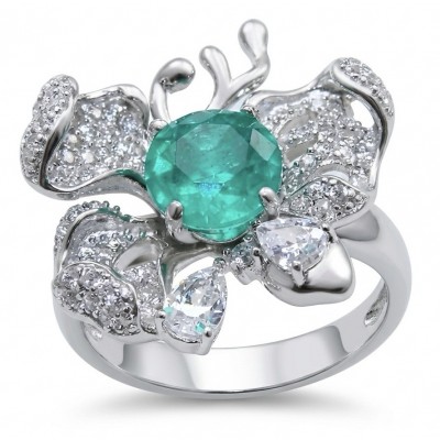 Eau Pure 6.5 carat Paraiba Tourmaline .925 Sterling Silver Handcrafted Ring size 6 1/4