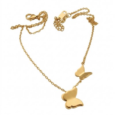 Golden Butterfly 10K Gold over .925 Sterling Silver Italy made necklace