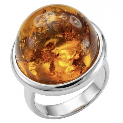 Real Legent Authentic Baltic Amber .925 Sterling Silver handcrafted ring; s. 8