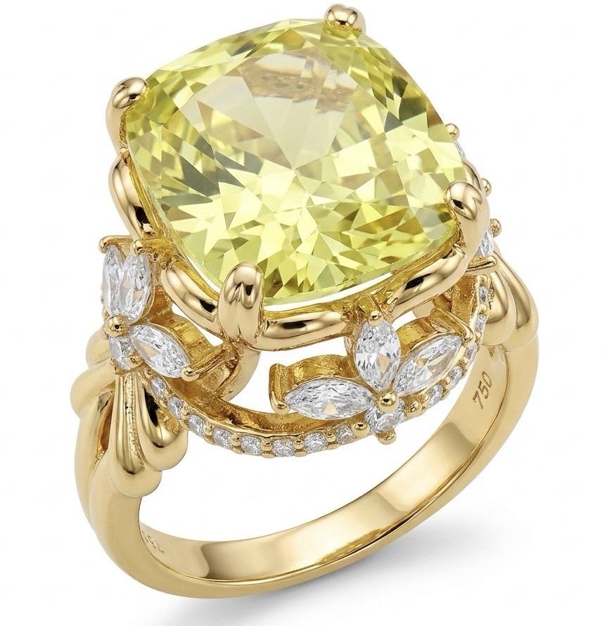 Yellow Sapphire Ring Sterling Silver | 18.8ct Statement