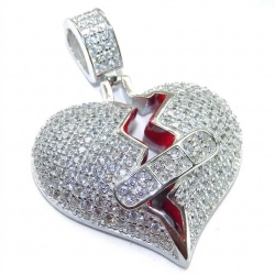 Healing Heart Luxurious 8.4 carat White Topaz .925 Sterling Silver handcrafted pendant