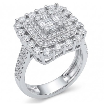 Esmeralda - Precious 8.5 carta White Topaz rhodium over .925 Sterling Silver Statement ring size 7 1/2