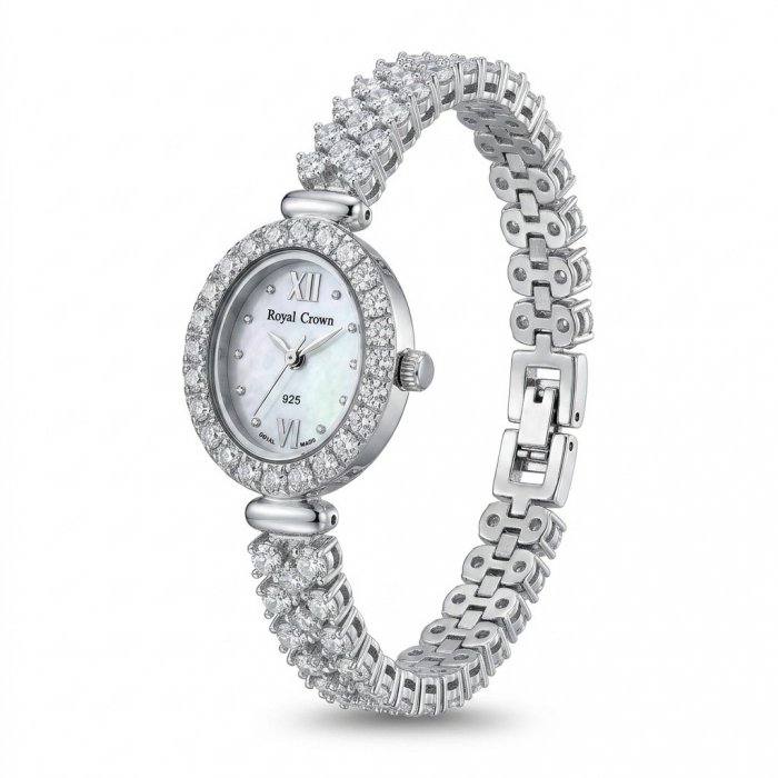 Precious 118.8 carat White Topaz .925 Sterling Silver handmade Bracelet - Watch - video