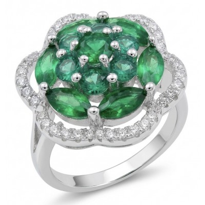SPRING 6.5 carat Chrome Diopside .925 Sterling Silver handcrafted ring size 6