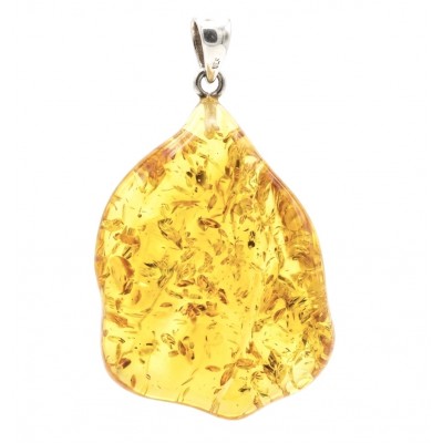 Prehistoric Authentic Golden Baltic Amber .925 Sterling Silver beautifully handcrafted Pendant