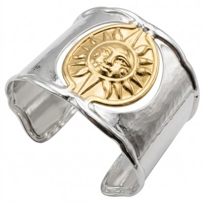 Renewal - Byzantine design 14K Gold over .925 Sterling Silver handcrafted Bracelet / Cuff