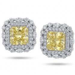 4.5 carat Golden - yellow Montana Sapphire .925 Sterling Silver handcrafted earrings