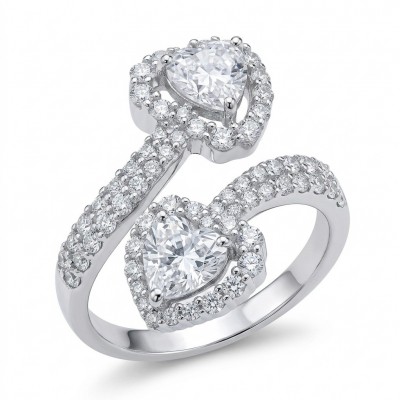 Endless Love Luxurious 4.5 carat White Topaz .925 Sterling Silver Solid Infinity ring size 7 3/4