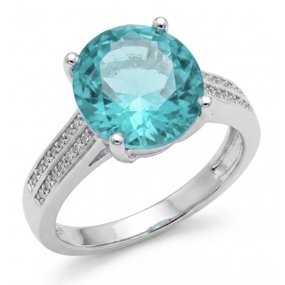Massive Deep Blue 7.8 carat Aquamarine .925 Sterling Silver handcrafted ring size 7